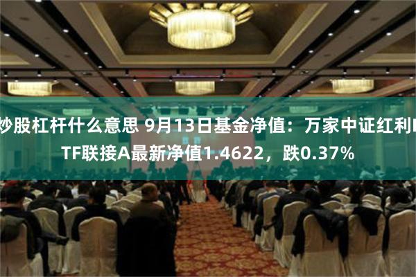 炒股杠杆什么意思 9月13日基金净值：万家中证红利ETF联接A最新净值1.4622，跌0.37%