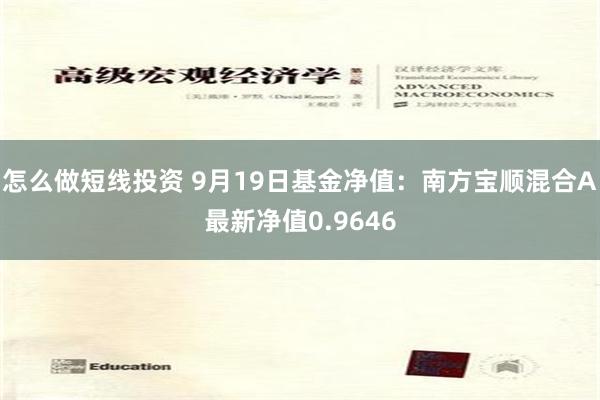 怎么做短线投资 9月19日基金净值：南方宝顺混合A最新净值0.9646