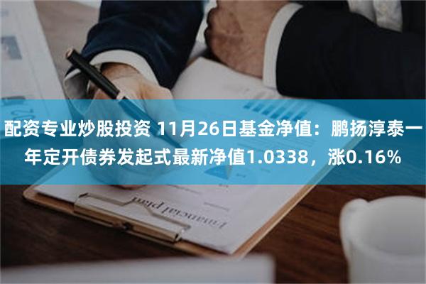 配资专业炒股投资 11月26日基金净值：鹏扬淳泰一年定开债券发起式最新净值1.0338，涨0.16%