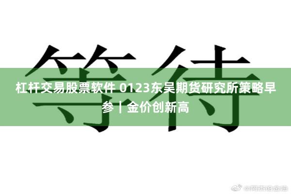 杠杆交易股票软件 0123东吴期货研究所策略早参｜金价创新高